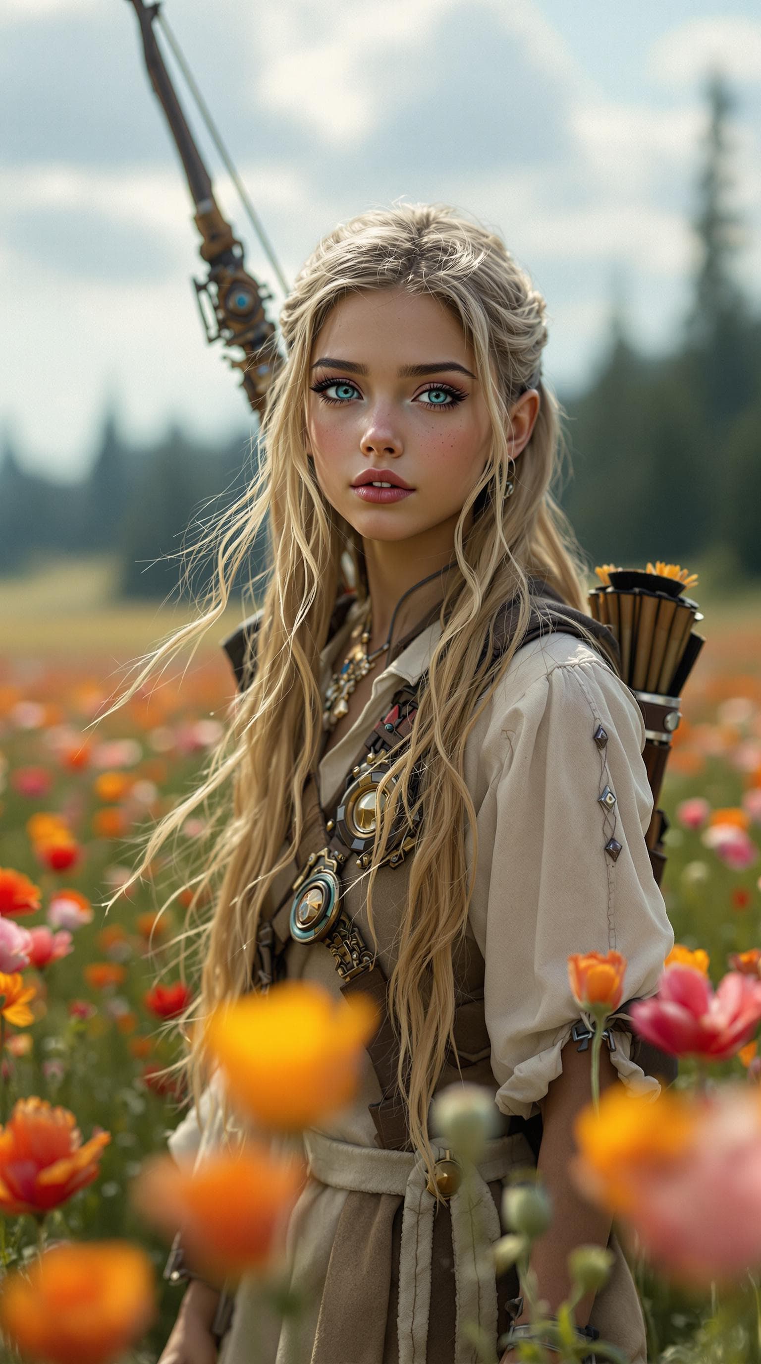 AI generated: a professional photo of a exceptionally beautiful girl in the world, (age 7) of the badlands(futuris...