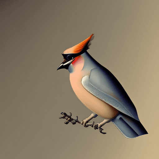 AI generated: ethereal Bohemian Waxwing bird, Bombycilla garrulus :: intricate details, ornate, detailed illustrat...