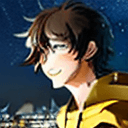 AI generated: shinkai makoto, kimi no na wa., morishima hodaka, 1boy, yellow eyes, brown hair, comet, hood, hoodie...