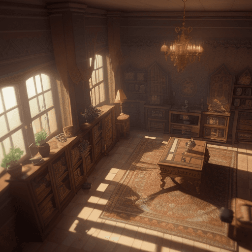 AI generated: high quality miniature isometric render of a common room in a house, 8k, insanely intricate details,...