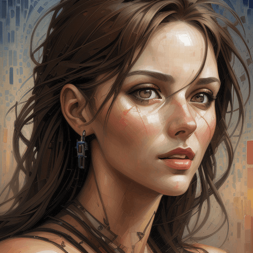 AI generated: a women's face in mosaic style, in the style of andrew atroshenko, peter gric --ar 73:109 --stylize ...