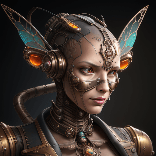 AI generated: steampunk insect robot portrait, unreal engine realistic render, 8k, micro detail, intricate, elegan...