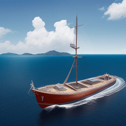 AI generated: un bote navegando en el cielo