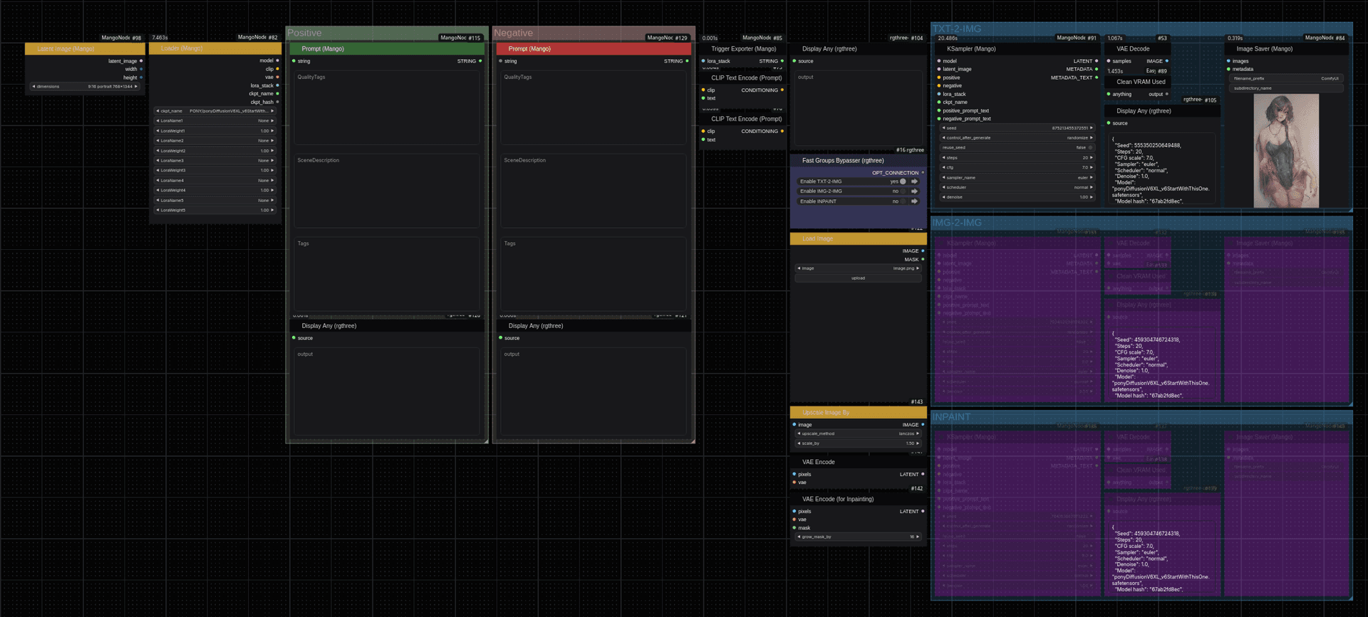 SDXL/PONY for txt2img, img2img, inpaint /w saving Metadata for Civitai