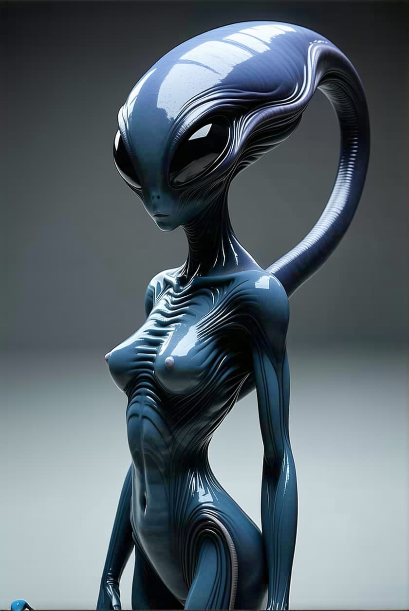 AI generated: Rendu 3D d'une femme extraterrestre