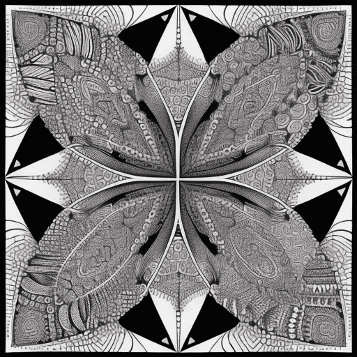 AI generated: Black and white zentangle pattern
