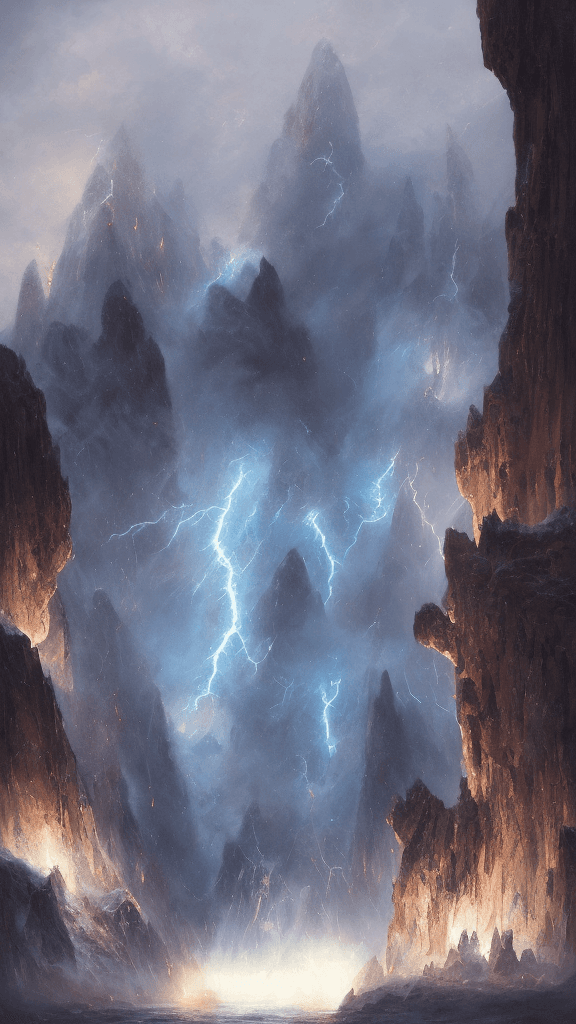 AI generated: cat Electode Arc lightning Strike , storm , weather , tsunami, mountains , fjord , bright lights ,cr...