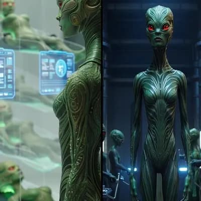 AI generated video: 
Split-screen cinematic composition, two distinct environments shown simultaneously with a perfect v...