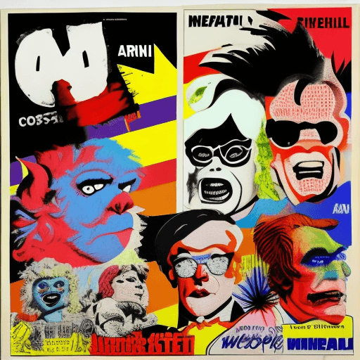 AI generated: pop art collage mixing styles of Warhol and satan. The subject is muppetshow geopolitical leaders ci...