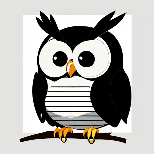 AI generated: cute cartoon style, owl, with a white background, full page no borders, coloring book style, thick b...