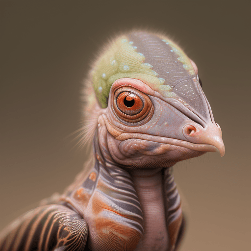 AI generated: pintura mate prehistórica weta digital DOF de ross trans, color pastel suave lindo adorable pterosau...