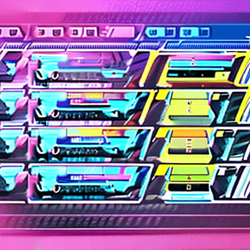 AI generated: cyberpunk game hud showing player stats, cyan/pink theme with health and mana bars. 3d game realisti...