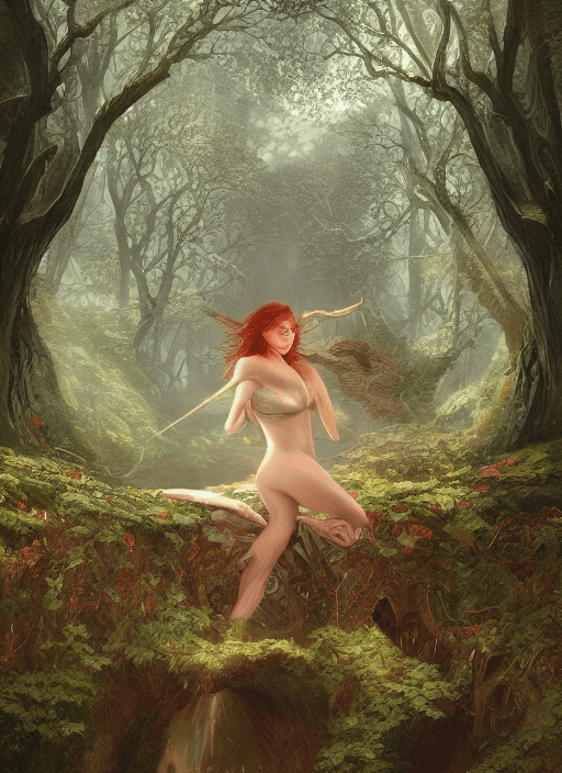 AI generated: book cover!!!!!!!!!!!!, ivy vector elements at each border, fantasy forest landscape, fantasy magic,...