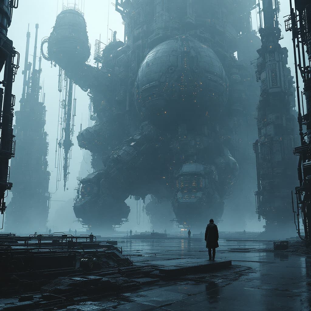 AI generated: 3d rendering, Tsutomu Nihei, complex system, equipment with hyper detail, future mechanical society,...