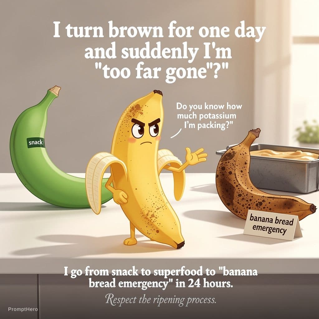 AI generated: I turn brown for one day and suddenly I’m “too far gone”?
Do you know how much potassium I’m packing...