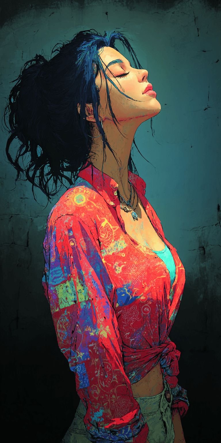 AI generated: watercolor illustrations of a woman, high-contrast realism --chaos 75 --ar 1:2 --sref 3188682096 --p...