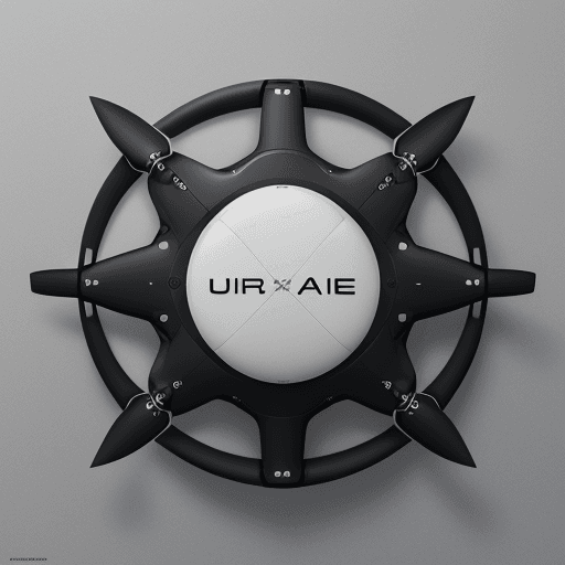 AI generated: The logo depicts a realistic unmanned aerial vehicle (UAV) in the center of the image. The drone is ...