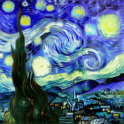 AI generated: high quality, highly detailed, Imagine a dreamlike scene blending the swirling cosmic colors of Vinc...