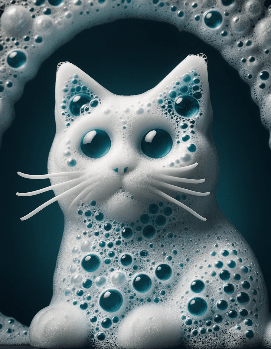 AI generated: cat made out of Dishwashing Soap