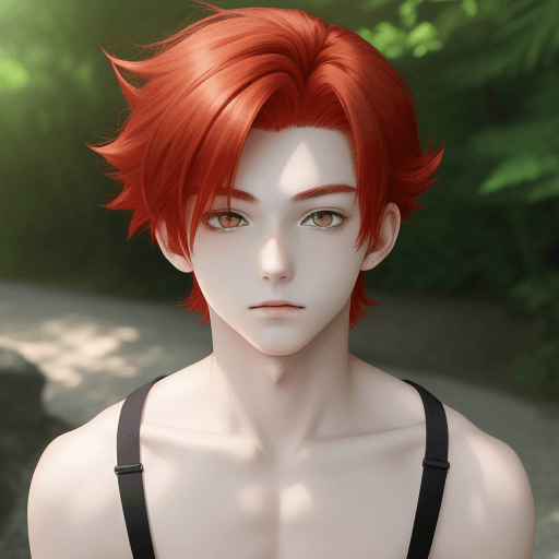 AI generated: manga, anime, boy with dark-red hair, summer --w 1080 --h 1920