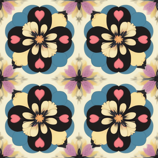 AI generated: Aesthetic Flowers :: retro design pattern :: multi-color :: simple --ar 2:3 --quality 2  --s 750