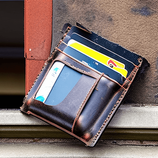 AI generated: A gutter containing an open leather wallet with no cash or credit cards inside