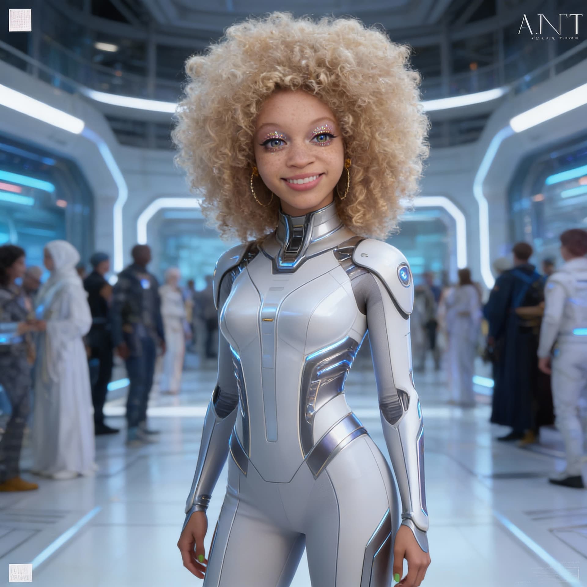 AI generated: Create a Sci-Fi image of the characters in Combine the character features of reference images to cre...