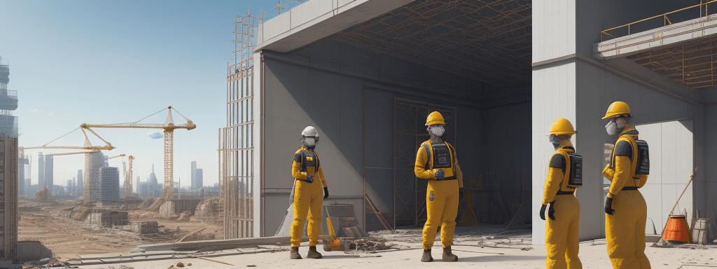 AI generated: a hyper realistic image working people wearing personal protective equipment to work, in a construct...