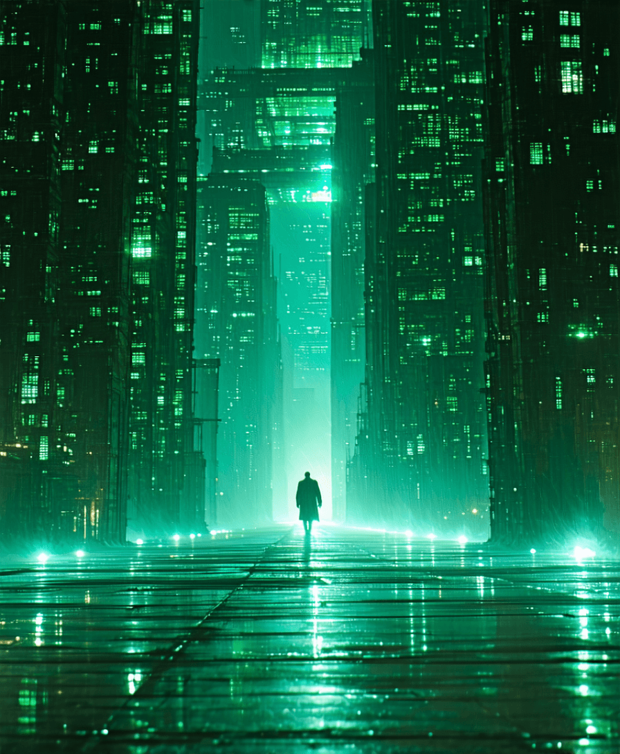 AI generated: cinematic shot from the film "The Matrix"