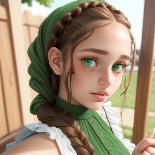 AI generated: A cute girl with light brown braided hair, talking a selfie (close up) ((waist up)), wearing a summe...