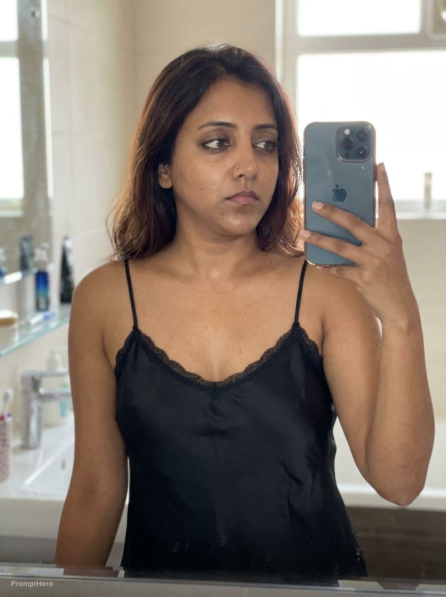 AI generated: Ultra realistic, mirror self shot picture, wearing camisole