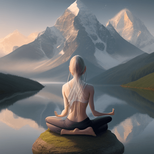 AI generated: create a hyper realistic image with the concept of mental self-care, a person meditating or praying ...