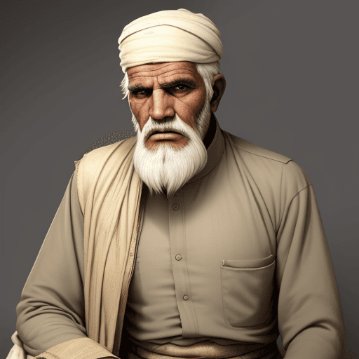 AI generated: omar mokhtar old man with libya cloths