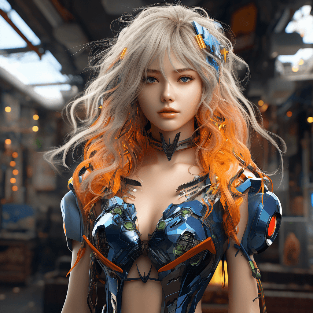 AI generated: Hyper detailed cyber style, extreme realistic details. (colorful hair), concept art, intricate detai...
