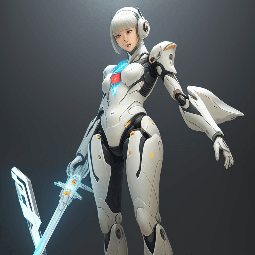 AI generated: Photography, high-definition image quality, Chinese girl, full-body mech suit, future, guardian, str...