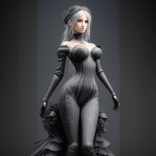 AI generated: beautiful girl Luis Royo Provincial Pinstripes, a gorgeous detailed 3d woman, full body view, ,made ...