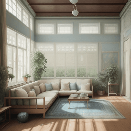 AI generated: High resolution photography interior design, dreamy sunken living room conversation pit, wooden floo...