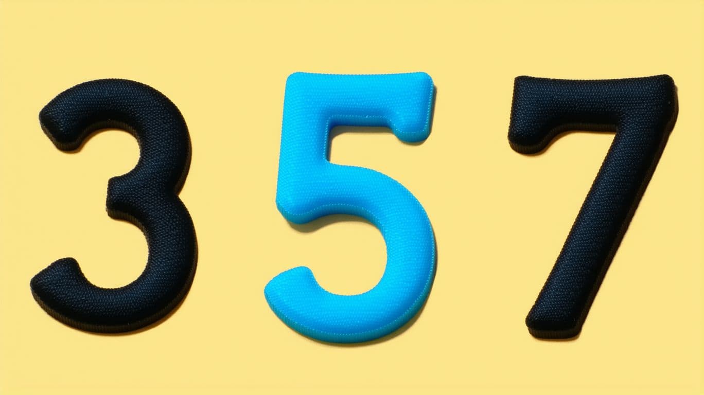 AI generated: An image with numbers 3, 5 and 7