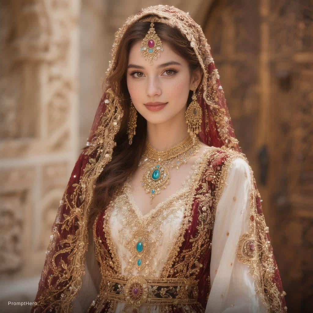 AI generated: A beautiful Arabian dresses 