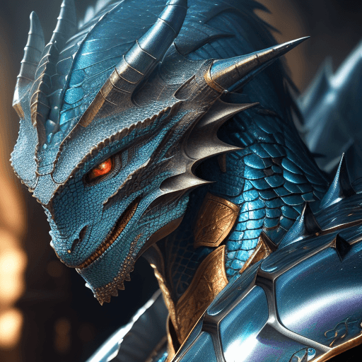 AI generated: Detailed and realistic armor of dragon from knight of zodiac, realistic, photorealistic, vibrant col...