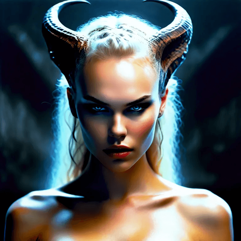 AI generated: Blonde female succubus
