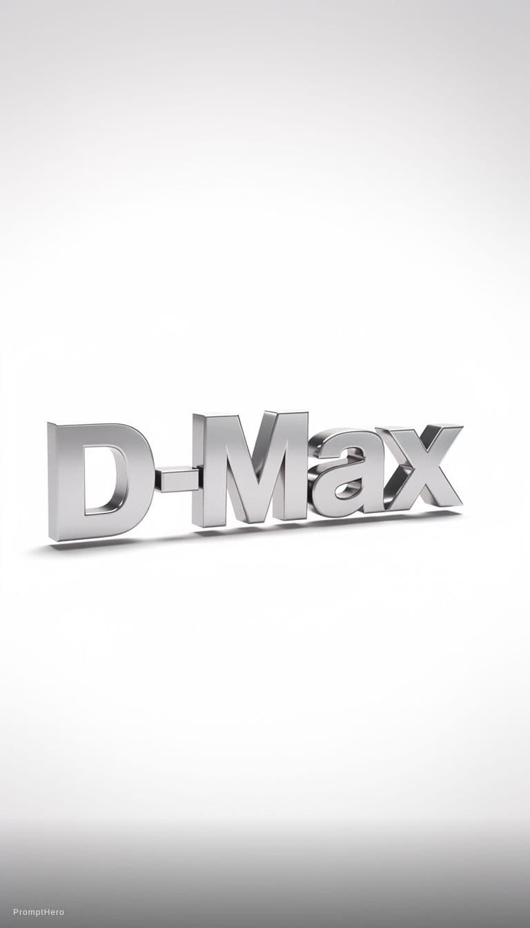 AI generated: “A 3D rendering of the letter 'D-Max' in a professional, modern style. The letter is bold and sculpt...