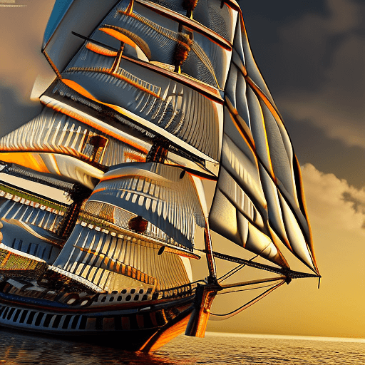 AI generated: Photo of a ultra realistic sailing ship, dramatic light, pale sunrise, cinematic lighting, battered,...