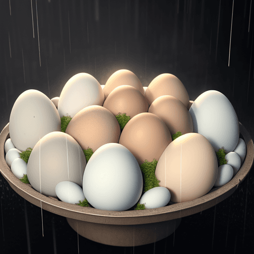 AI generated: Rain of eggs high details high resolution