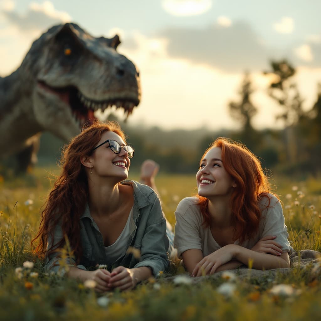 AI generated: High resolution photography A photorealistic image of Two female college students, a female, wearing...
