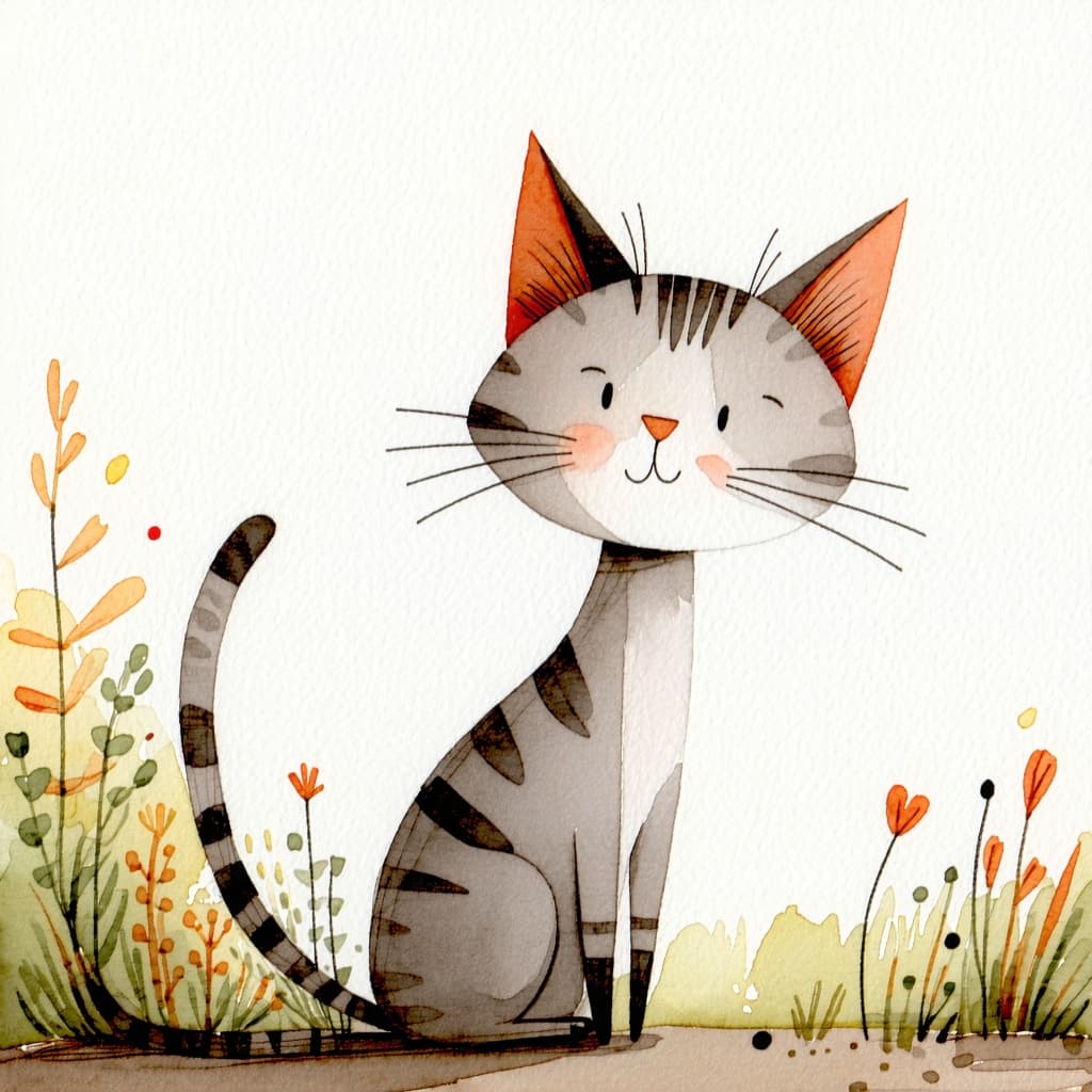 AI generated: Children's book Illustration of a cat 