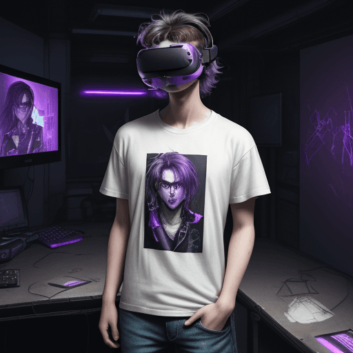 AI generated: ((cyberpunk)), (night, dark room), (((VR goal held with both hands))))), (green light in the room)),...