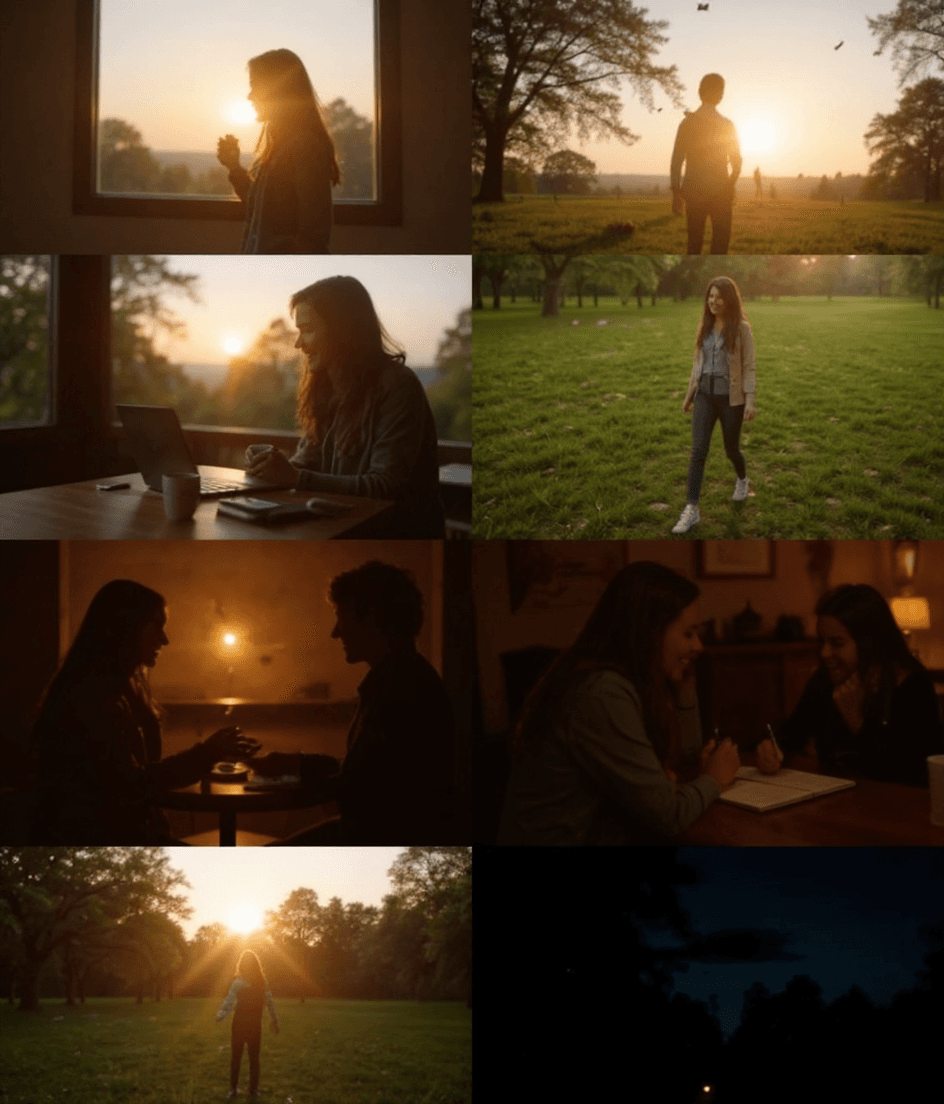 AI generated: "Create a cinematic video of a joyful, productive day in the life of a young person. Early morning s...
