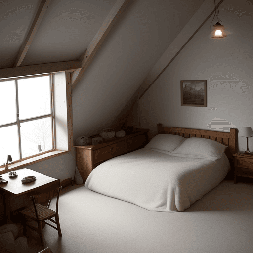 AI generated: A cute white otter in a cozy bedroom slightly tucked under the bed sheets while sipping on some coff...