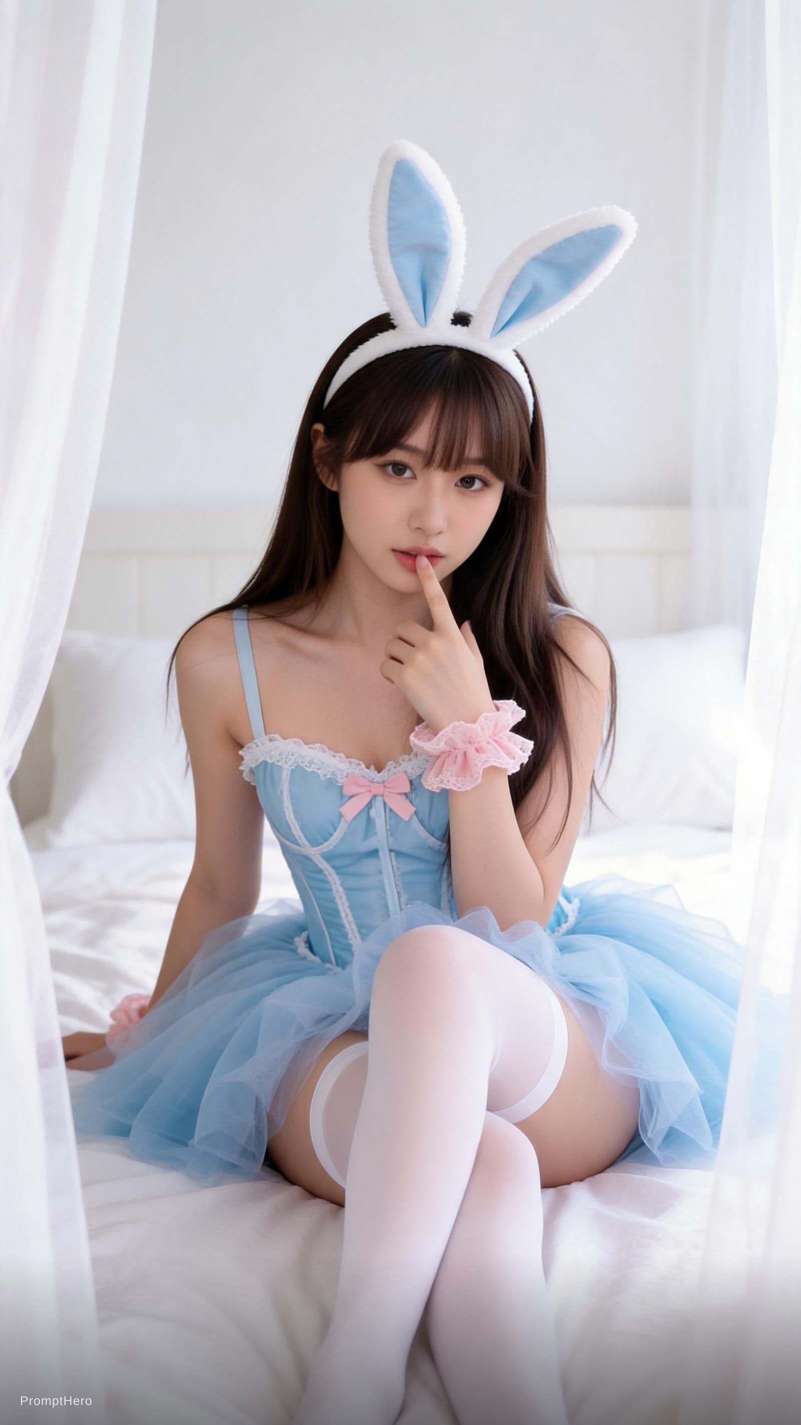 AI generated: A highly detailed, photorealistic, cinematic vertical medium-full shot of a beautiful young East Asi...